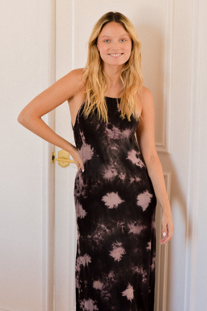 Vestido Galia Tie Dye Negro