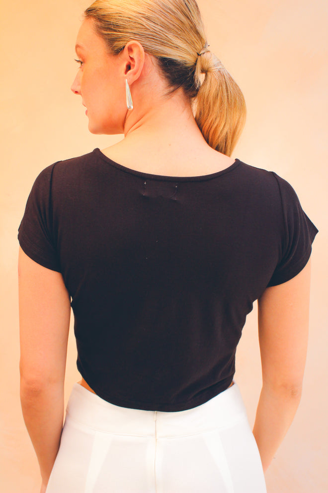 Polera Crop Fran Negro