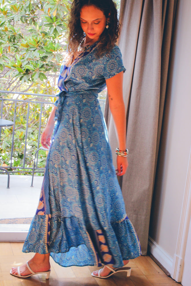 Vestido Envolvente Azul